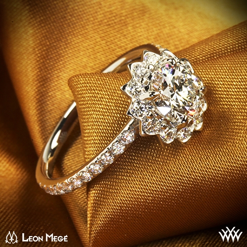 Lotus Halo Diamond Engagement Ring 1357